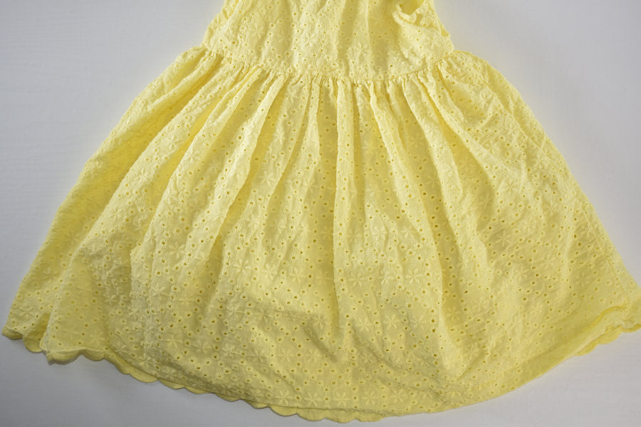 Yellow broderie anglaise dress