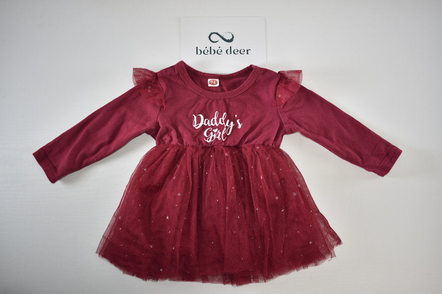 Robe en tulle « Daddy’s girl » bordeaux