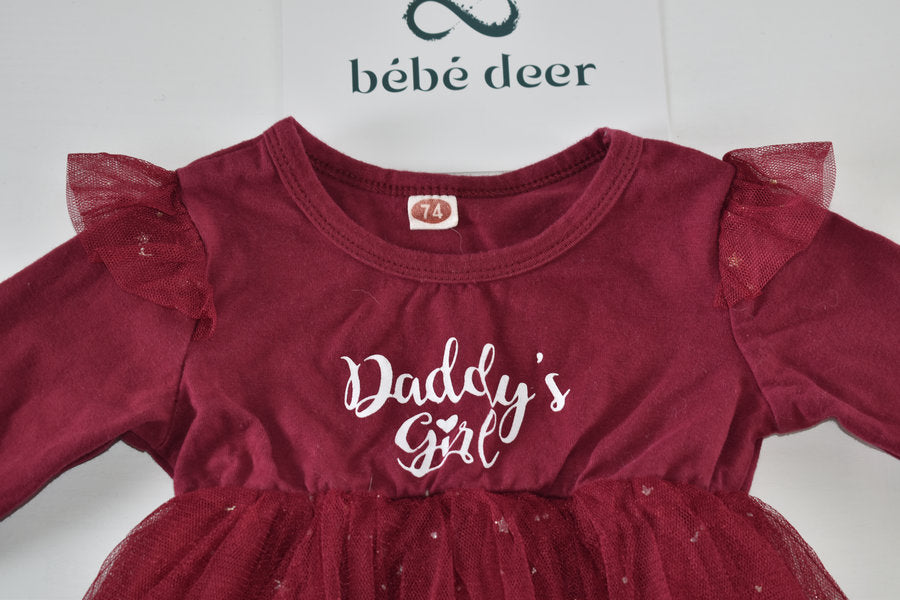 Robe en tulle « Daddy’s girl » bordeaux