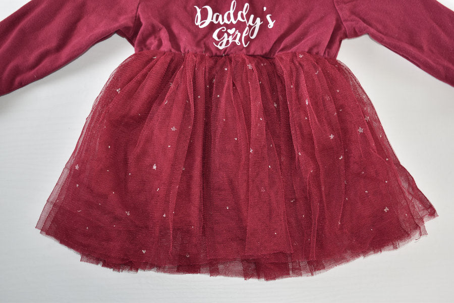 Burgundy Daddy’s girl tulle dress