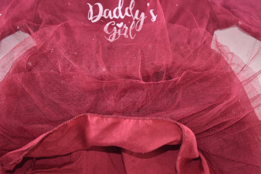Robe en tulle « Daddy’s girl » bordeaux