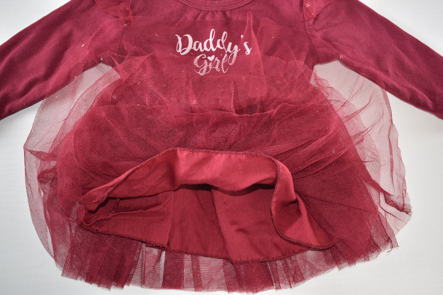Burgundy Daddy’s girl tulle dress