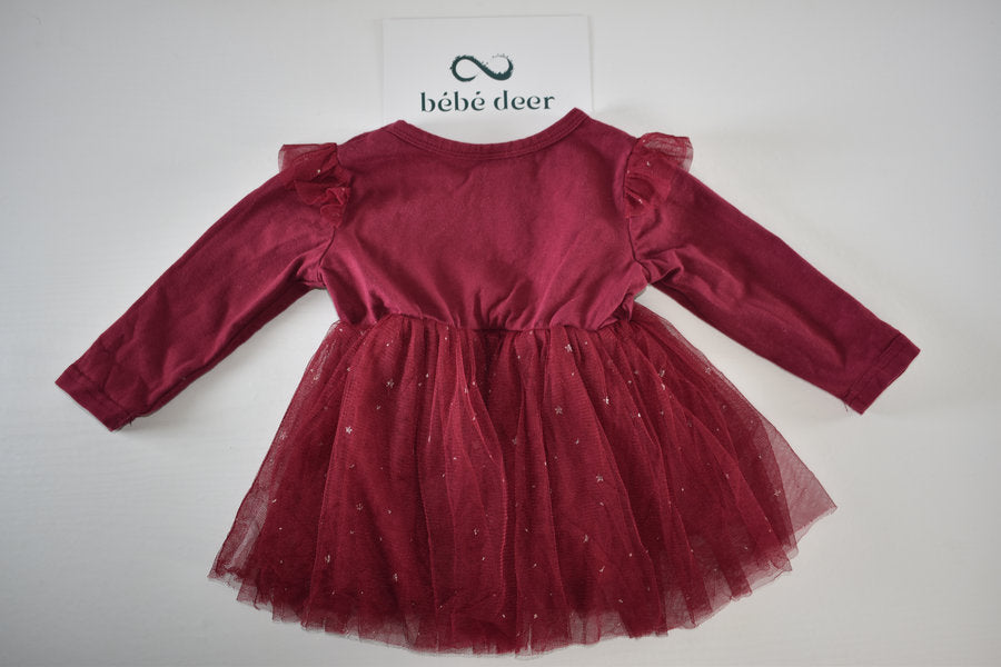 Burgundy Daddy’s girl tulle dress