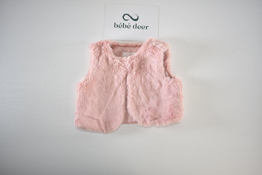 Soft pink faux fur gilet
