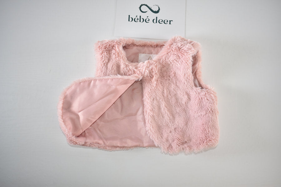 Soft pink faux fur gilet
