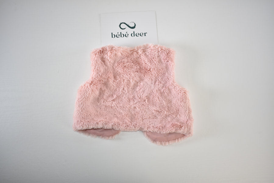 Soft pink faux fur gilet