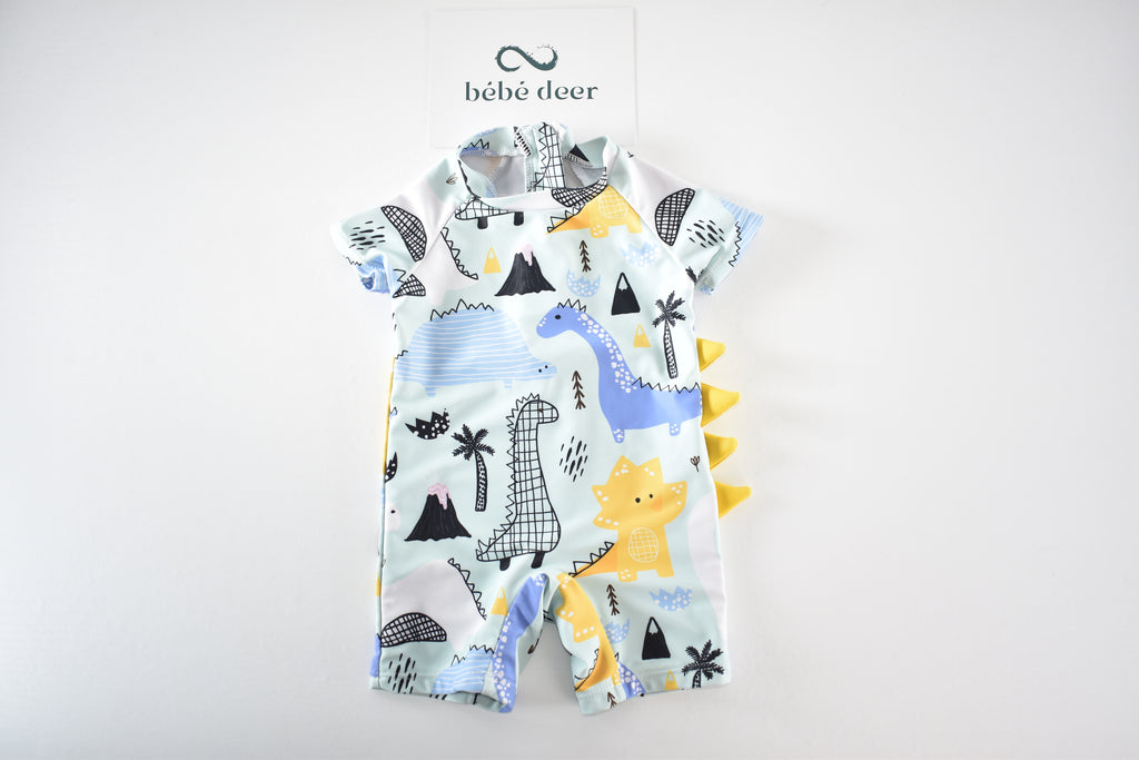 Dinosaur short sleeve swimsuit