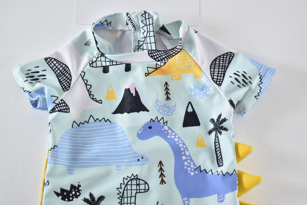 Dinosaur short sleeve swimsuit