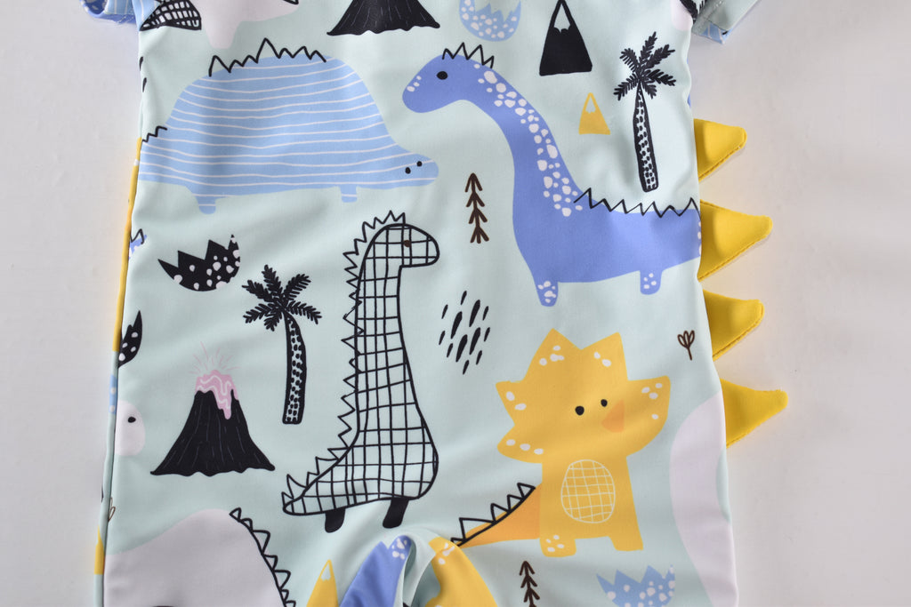 Dinosaur short sleeve swimsuit