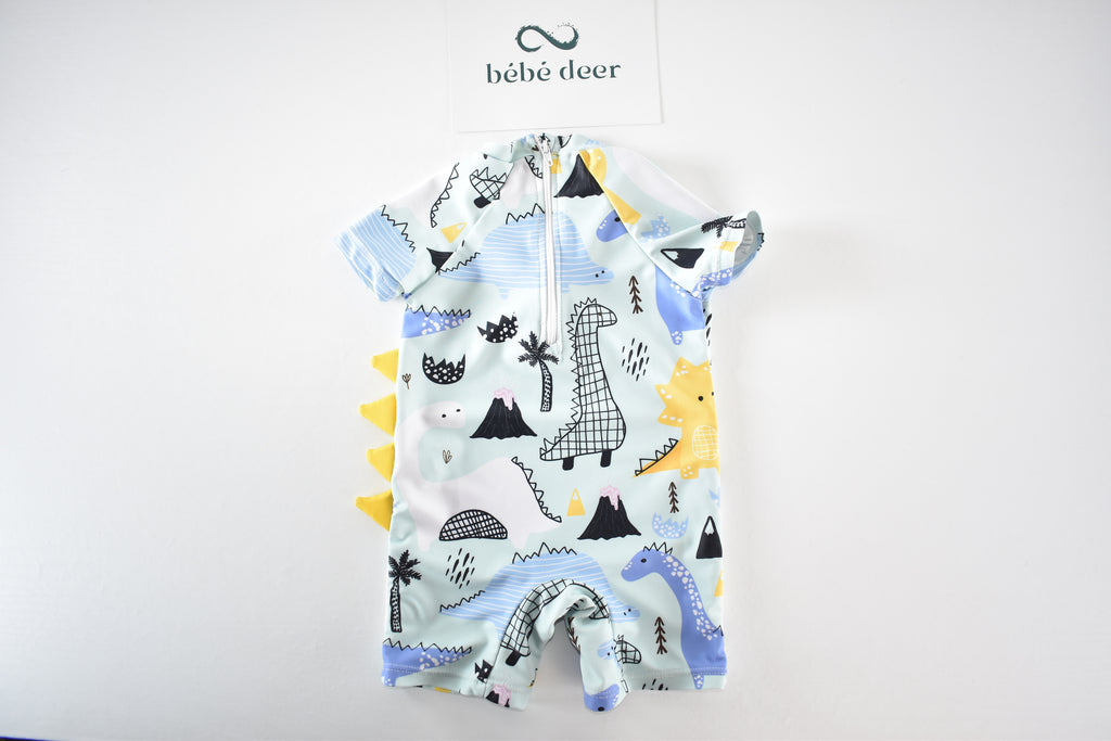 Dinosaur short sleeve swimsuit