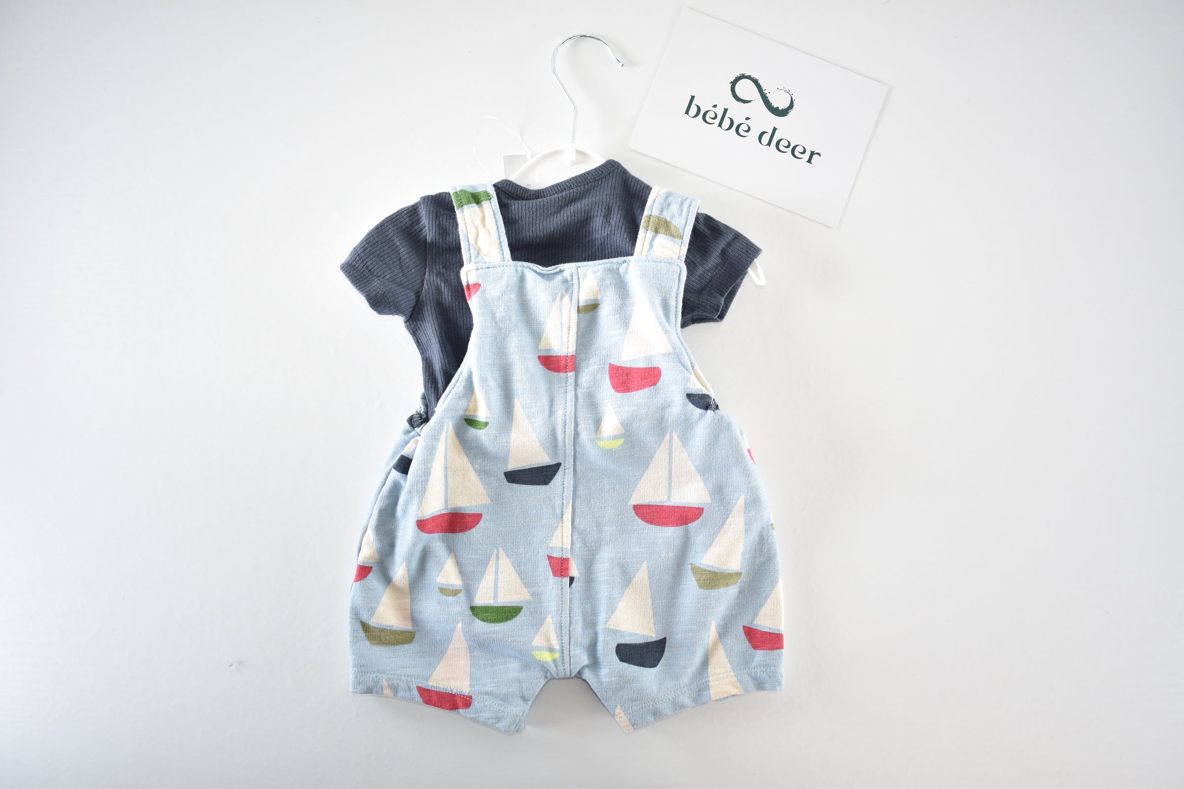 New with Tags Sailboat Dungaree Set First Size