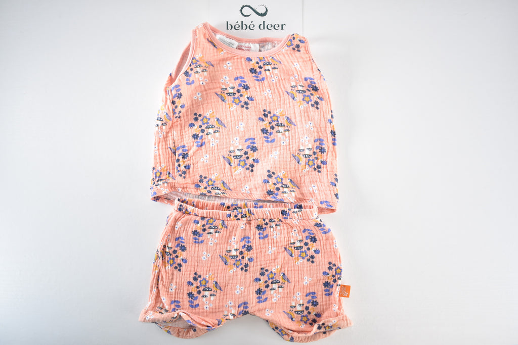 Summer cotton top & shorts set