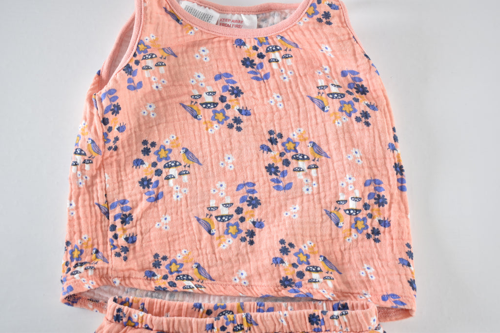 Summer cotton top & shorts set