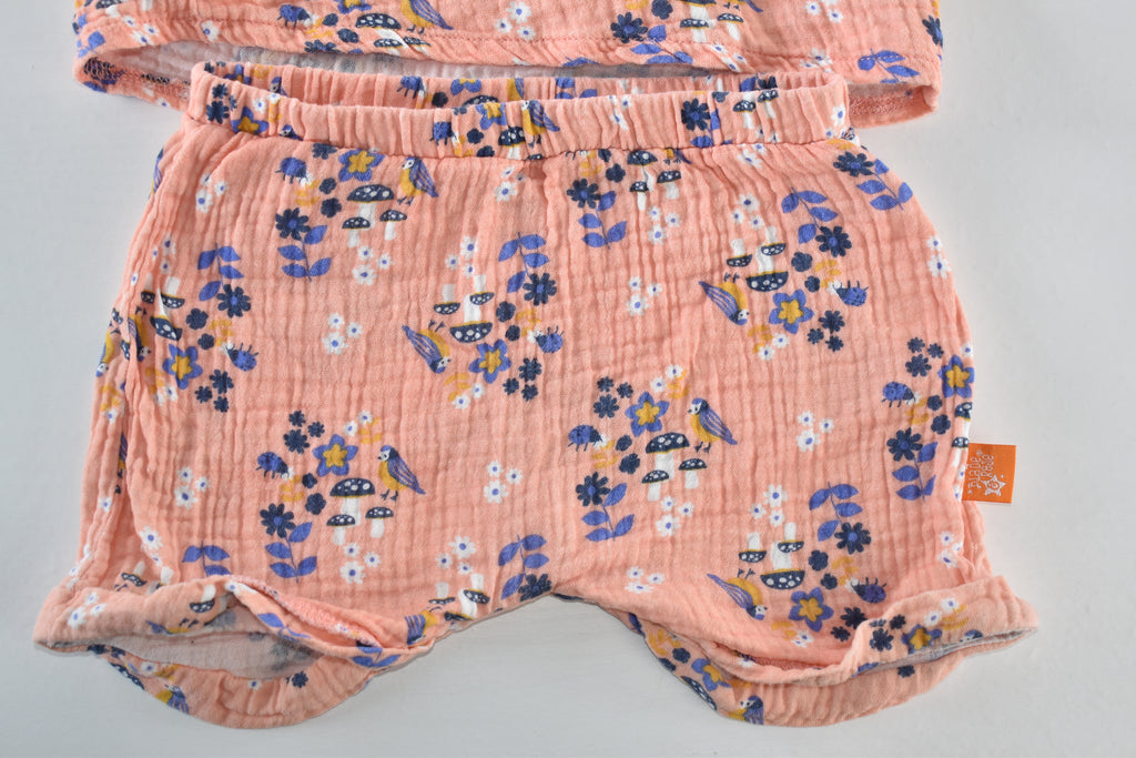 Summer cotton top & shorts set