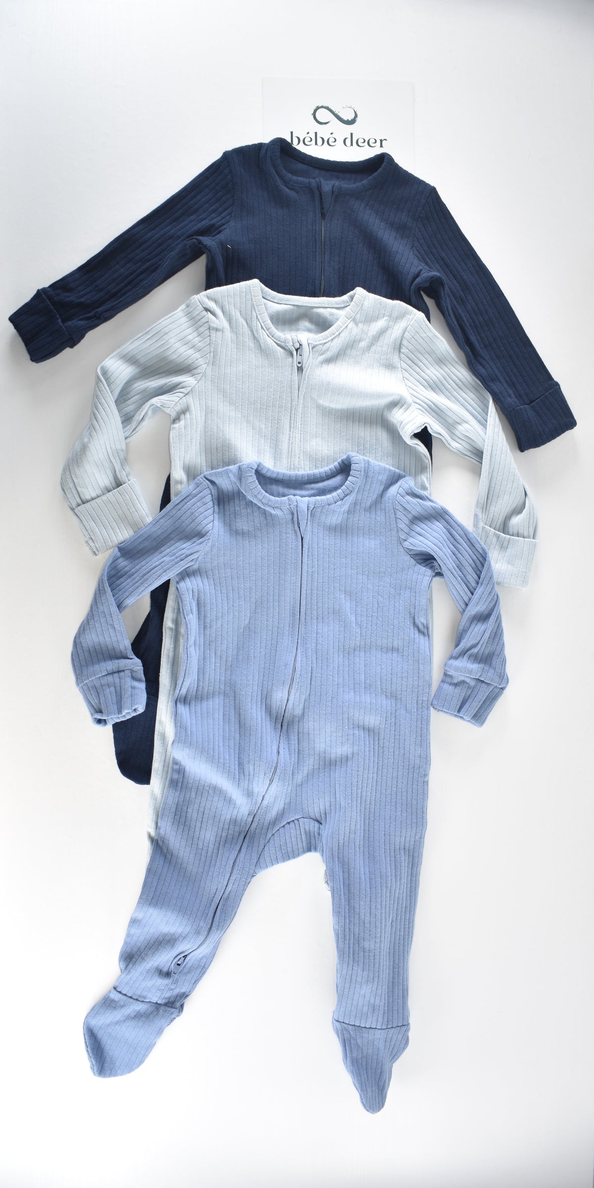 Ribbed sleepsuits set