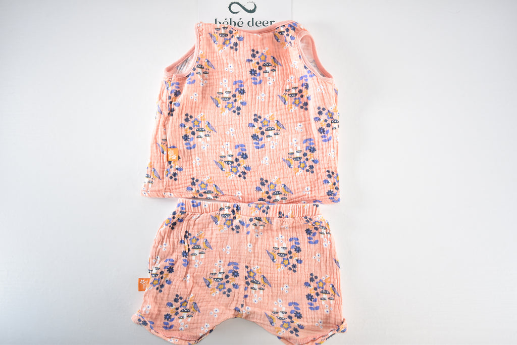 Summer cotton top & shorts set