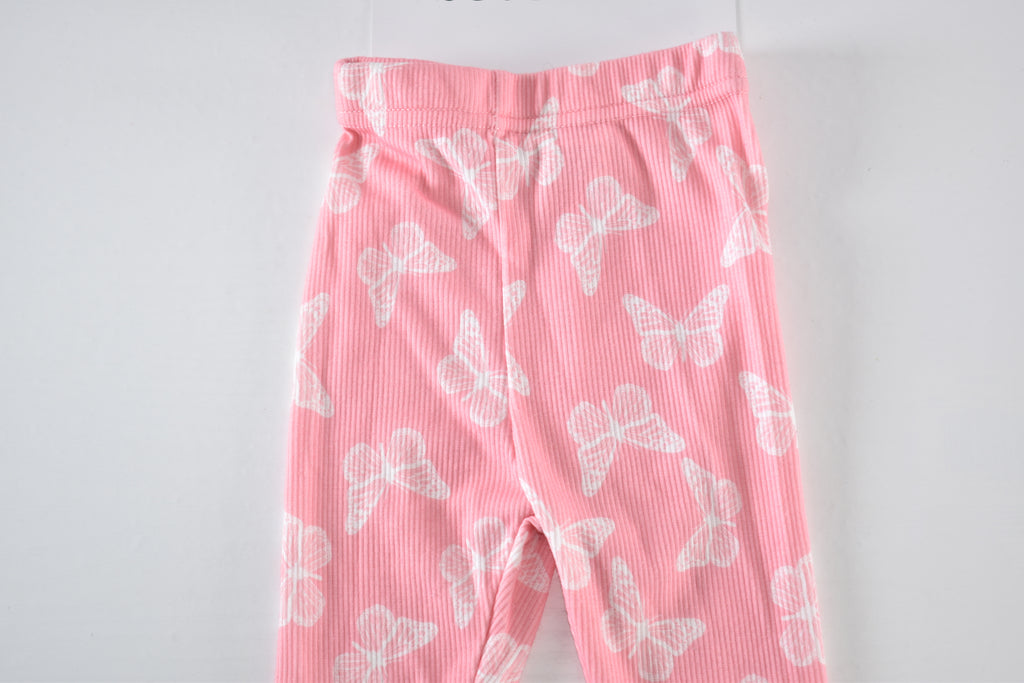 Butterfly ribbed leggings