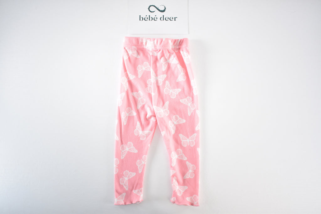 Butterfly ribbed leggings