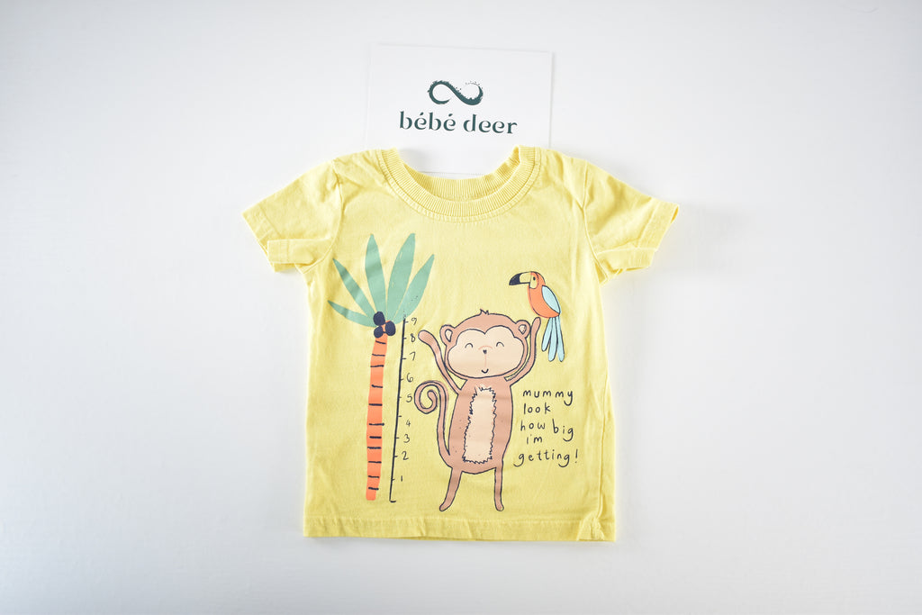 Yellow monkey print Top