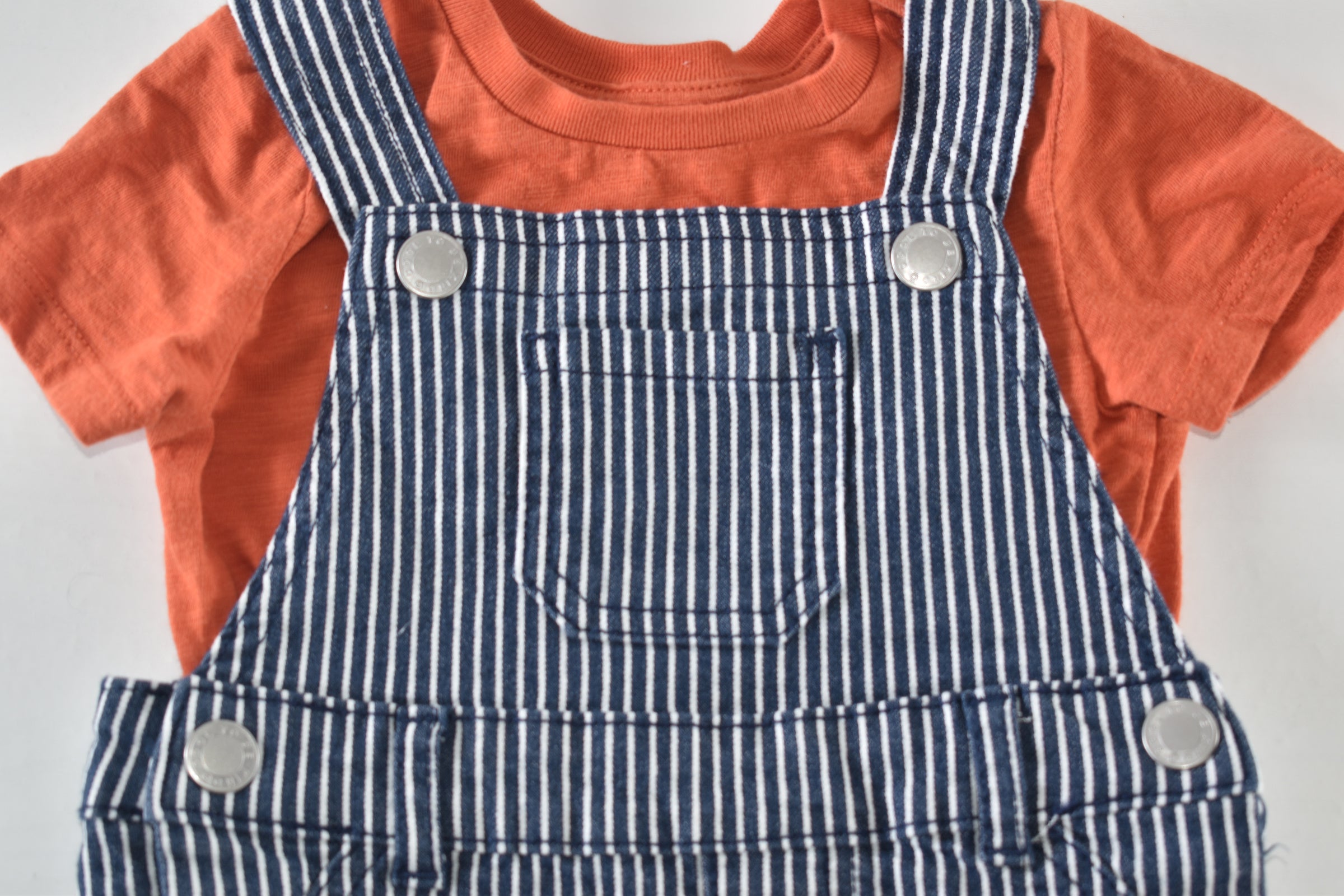 Striped dungarees and T-shirt set