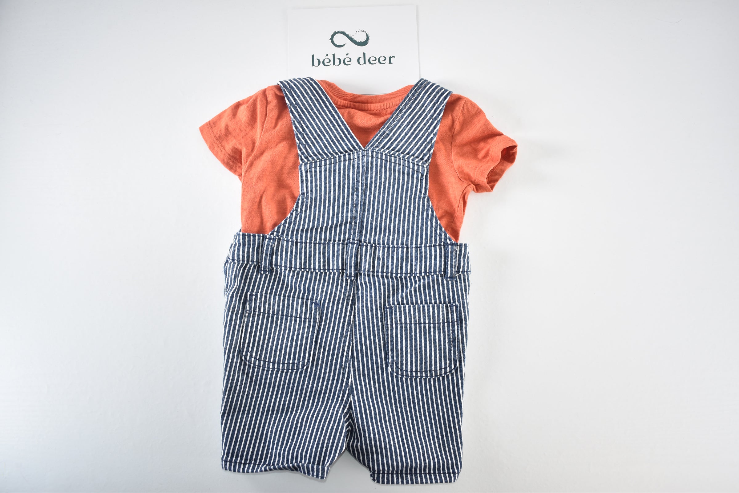 Striped dungarees and T-shirt set