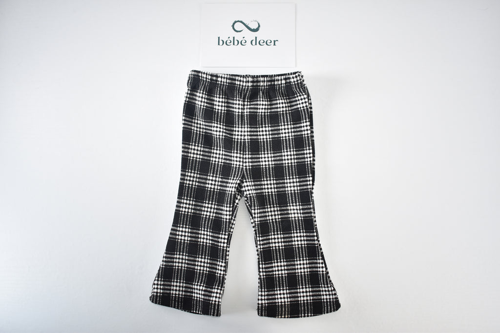 Check flared trousers