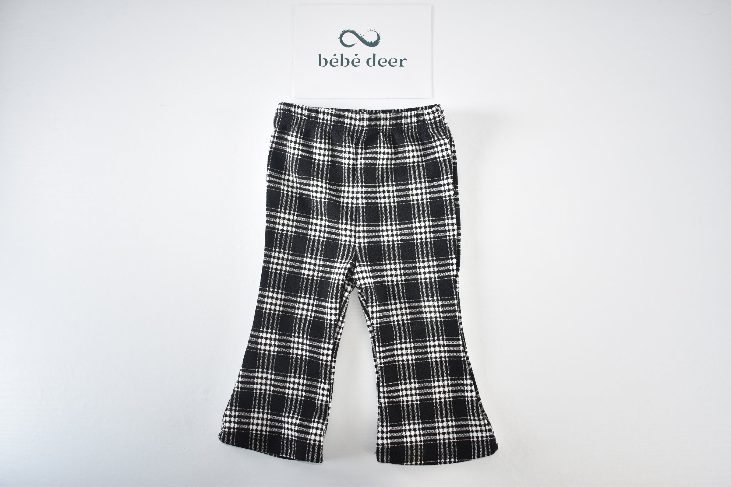 Check flared trousers