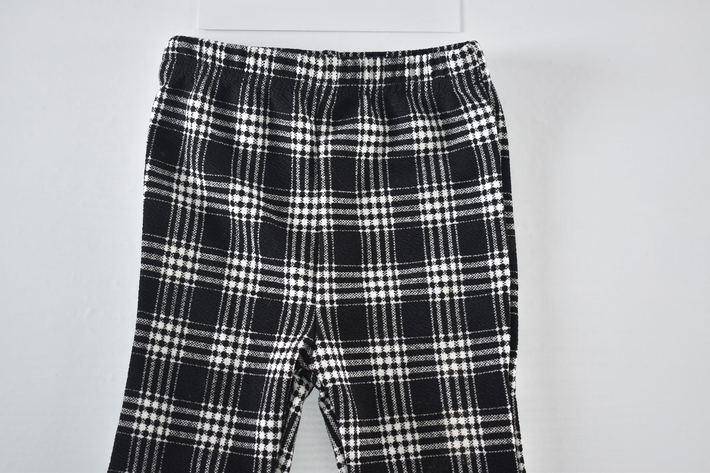 Check flared trousers