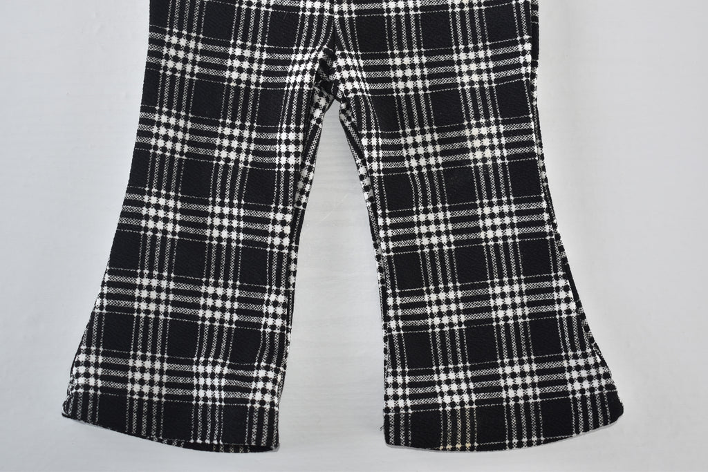 Check flared trousers
