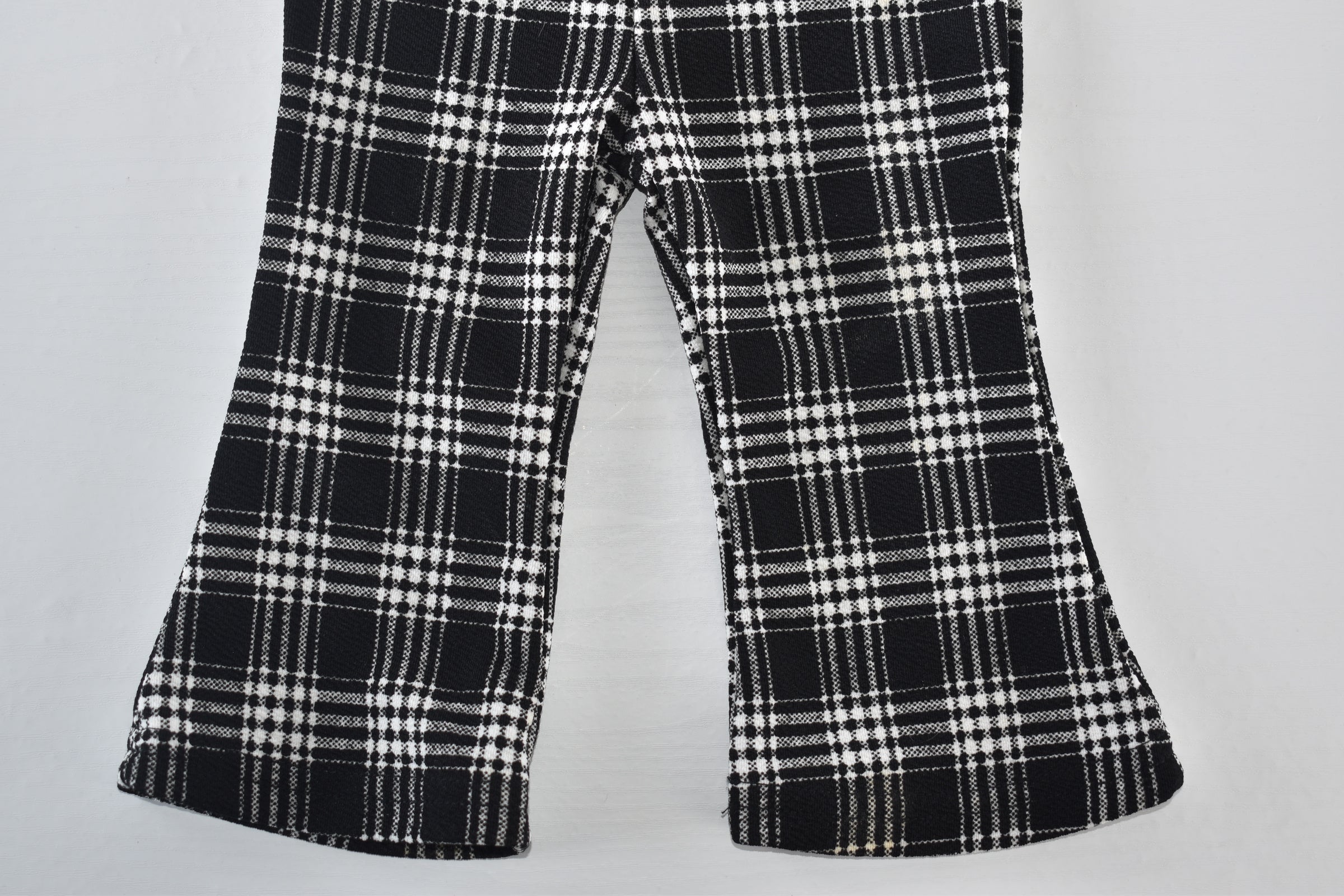 Check flared trousers
