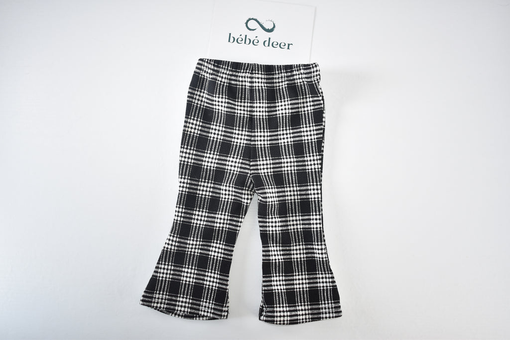 Check flared trousers