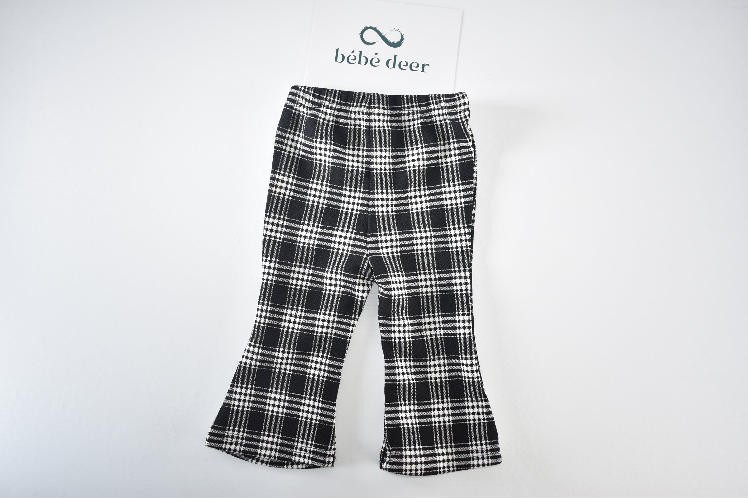 Check flared trousers