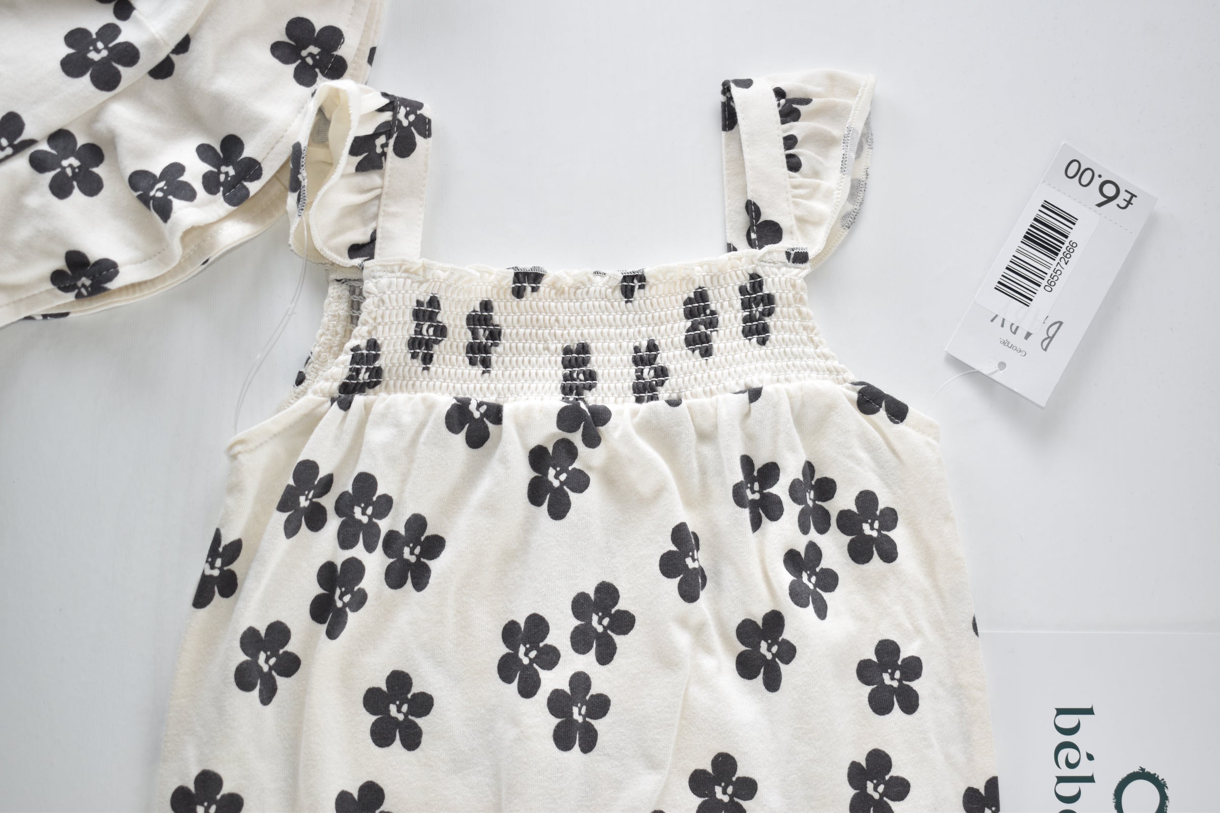 New with Tags Floral Romper & Sun Hat Set