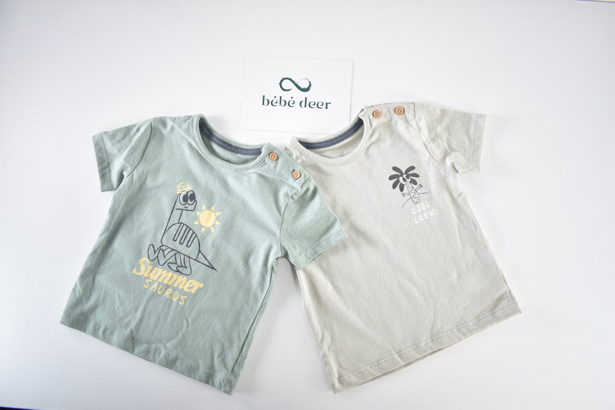 Summer dinosaur tops set