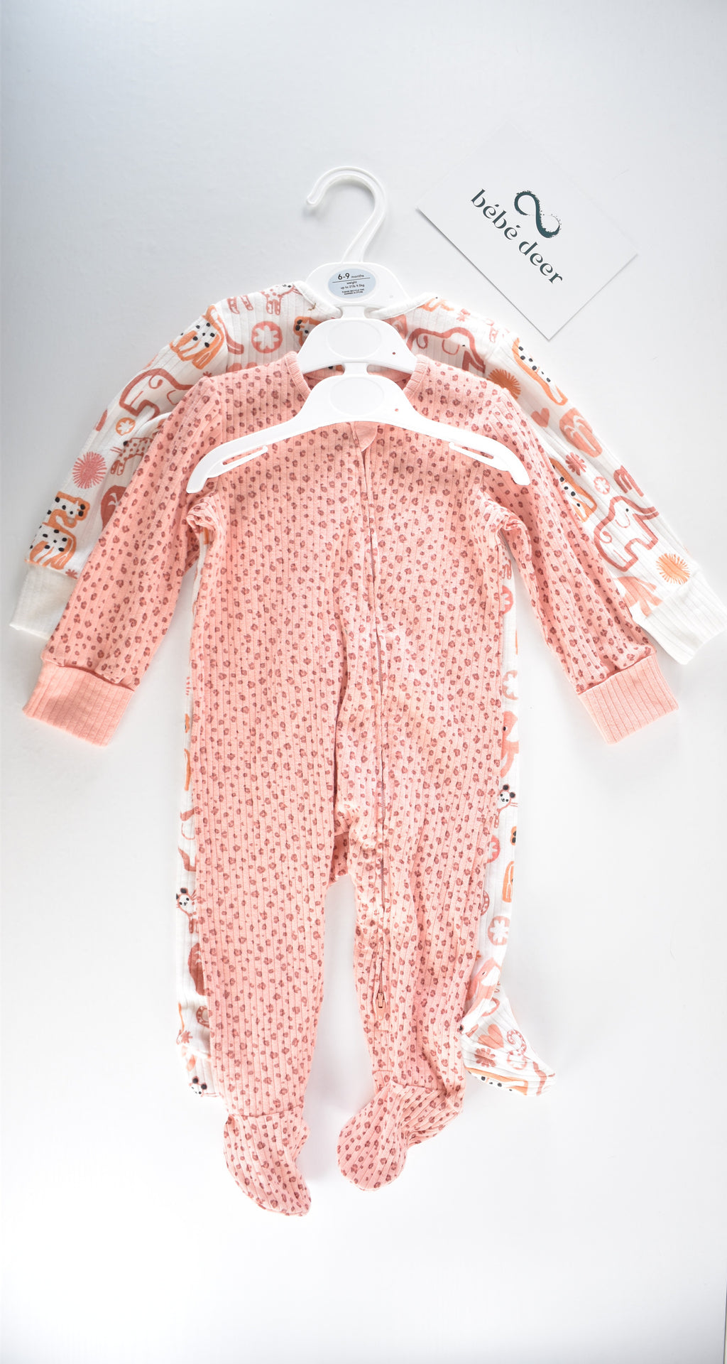 2 ribbed sleepsuits
