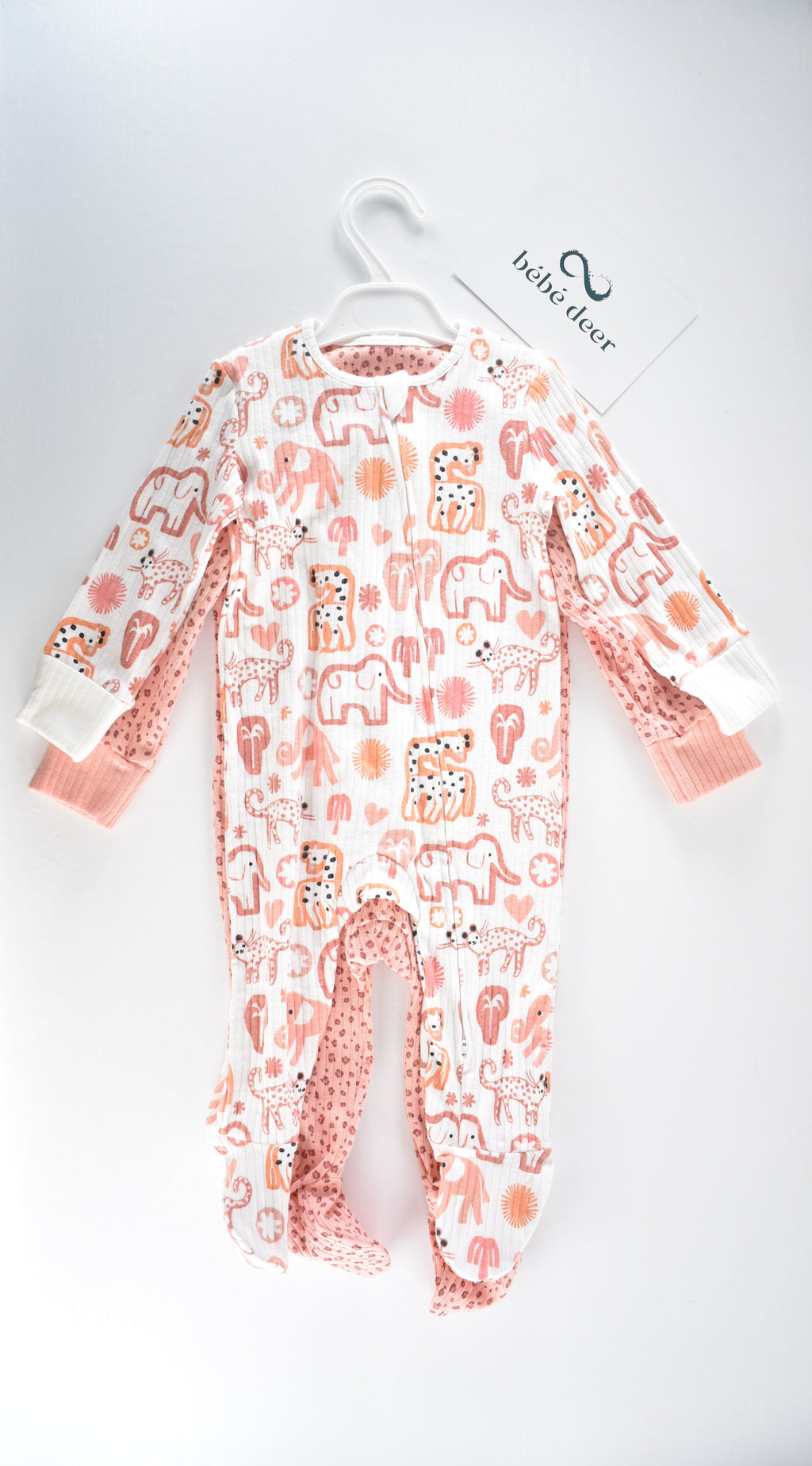 2 ribbed sleepsuits
