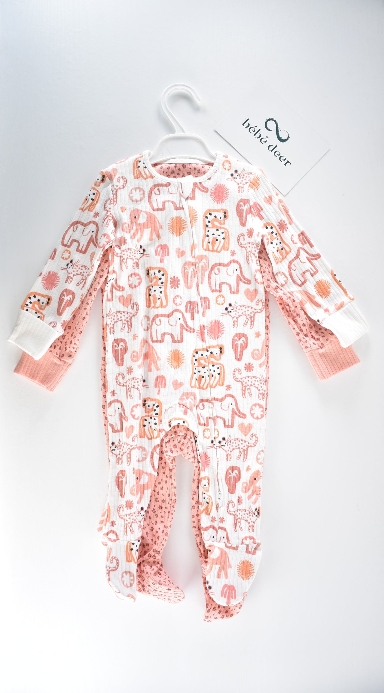 2 ribbed sleepsuits