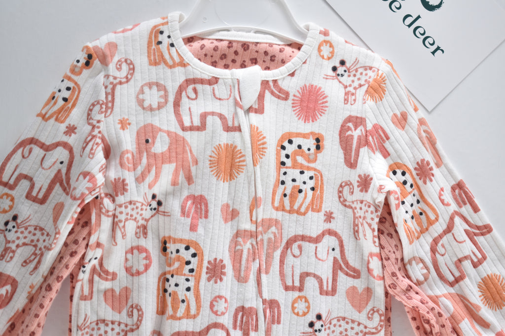 2 ribbed sleepsuits