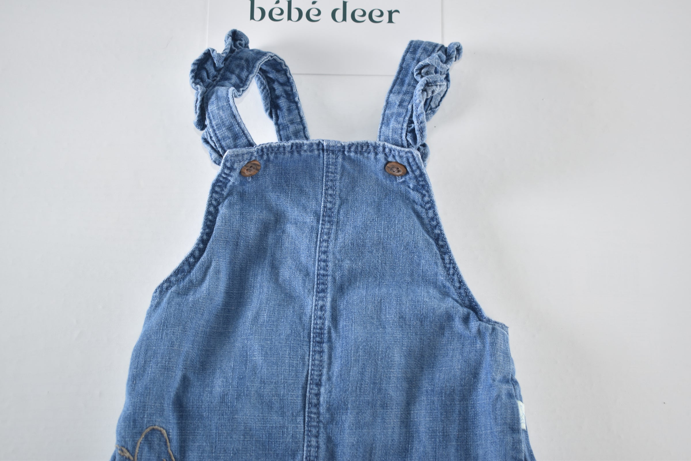 Peter Rabbit denim pinafore dress with embroidered bunny