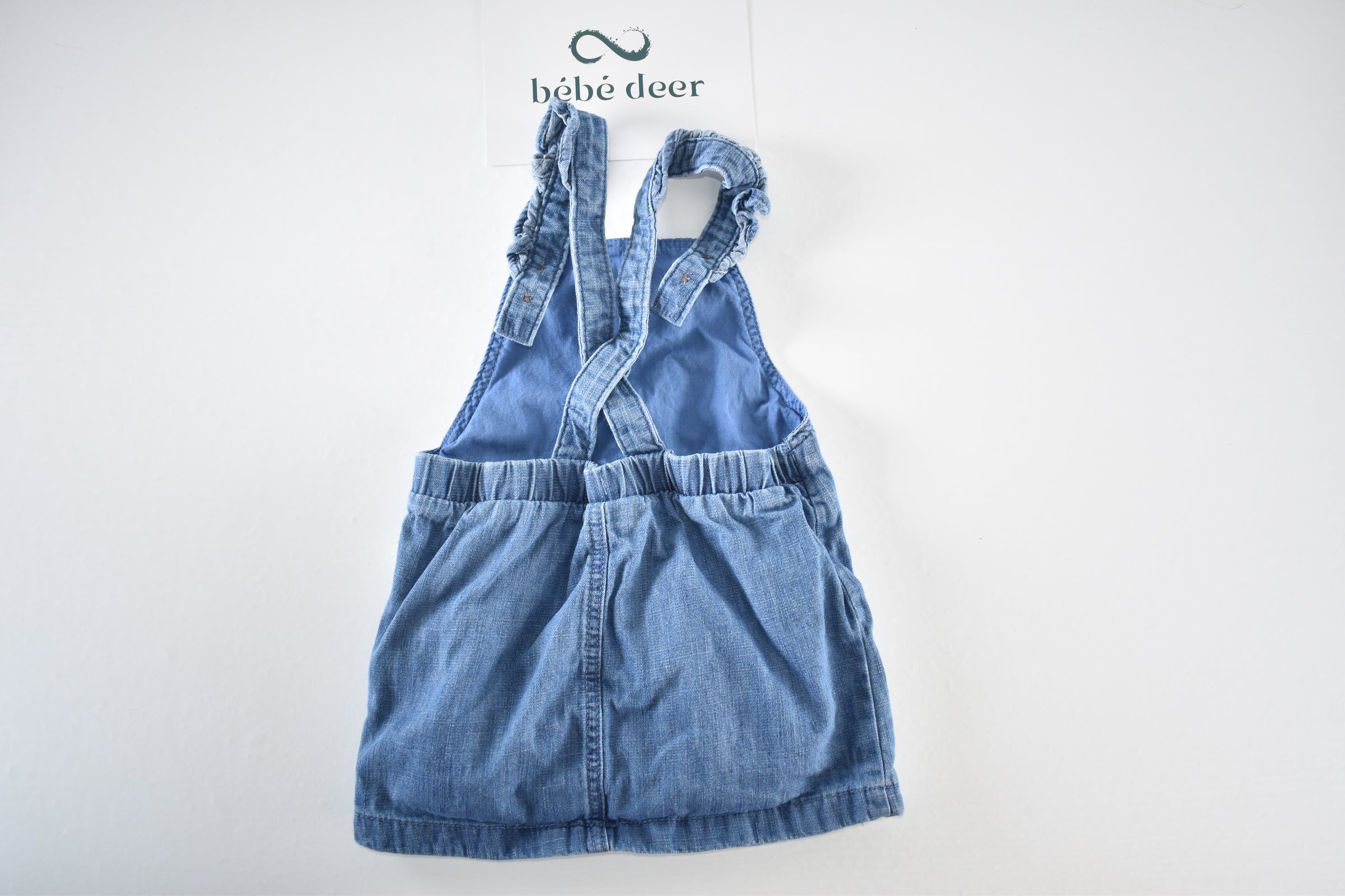 Peter Rabbit denim pinafore dress with embroidered bunny