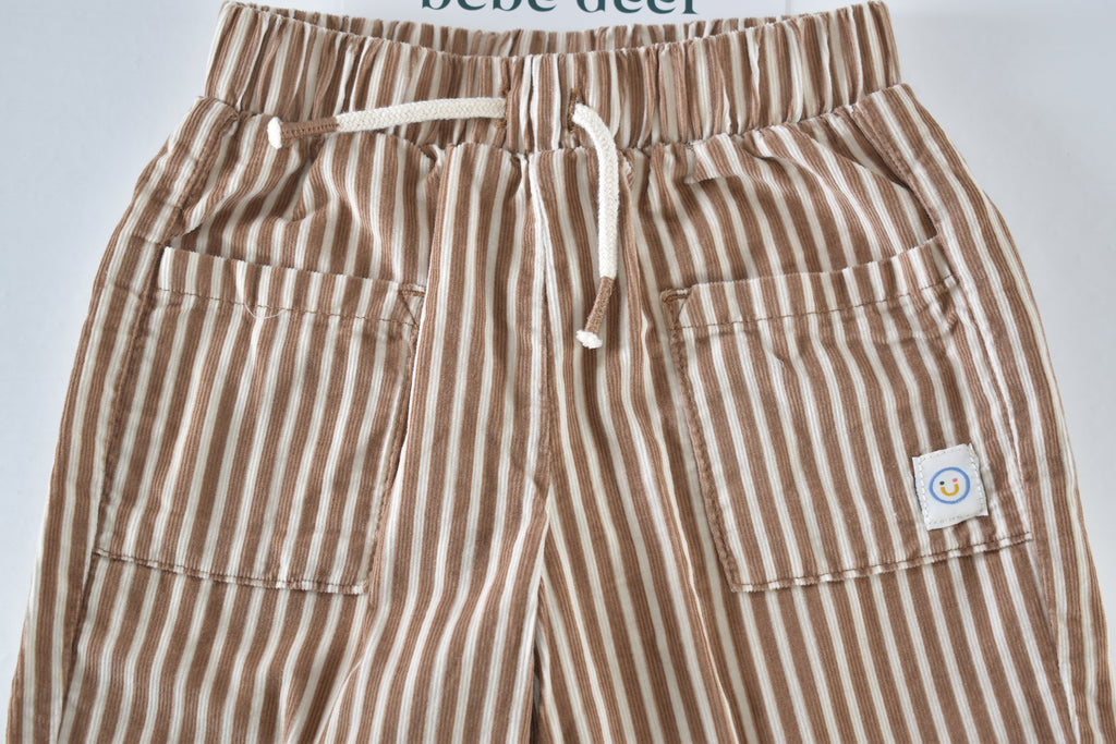 Striped wide leg trousers