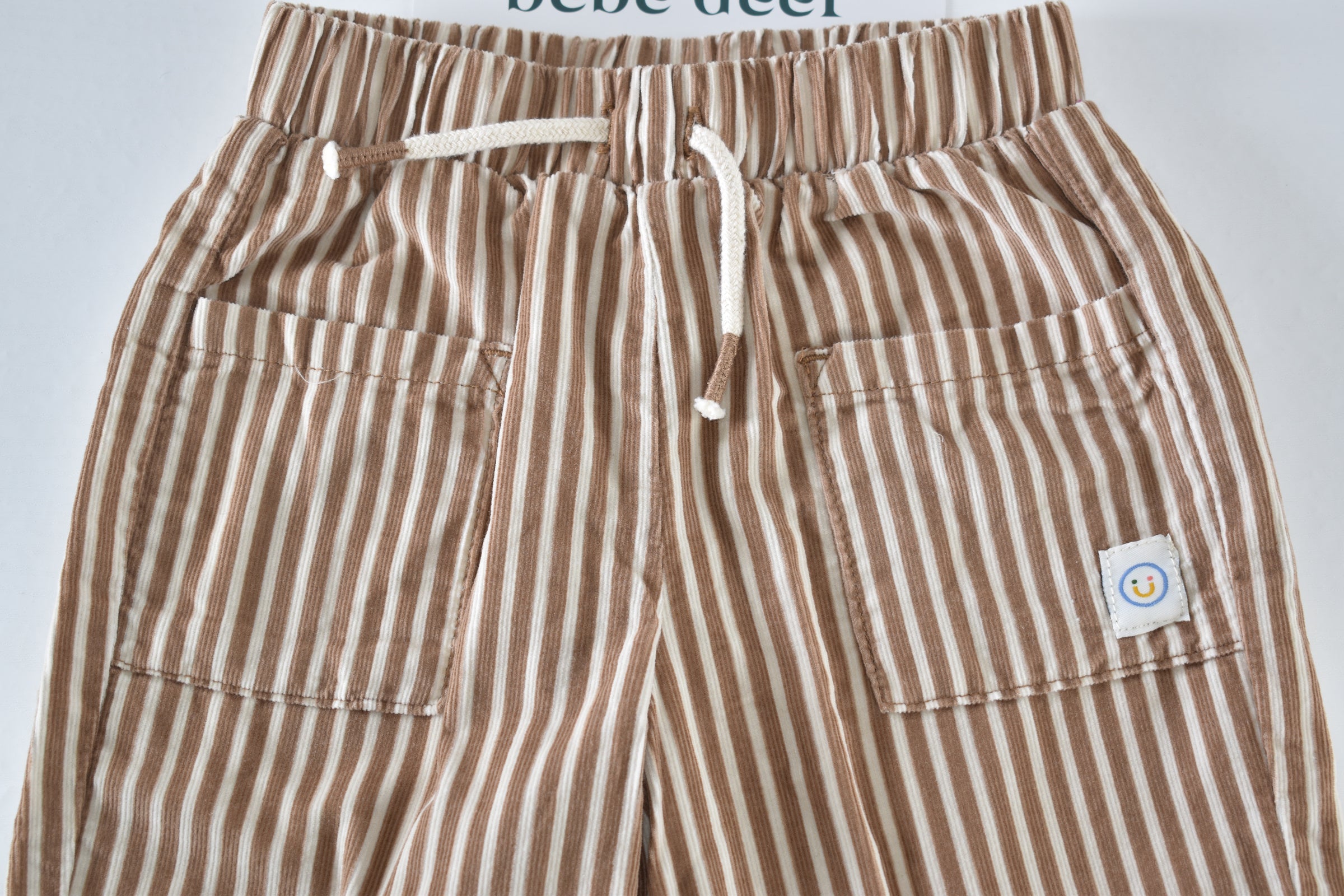 Striped wide leg trousers