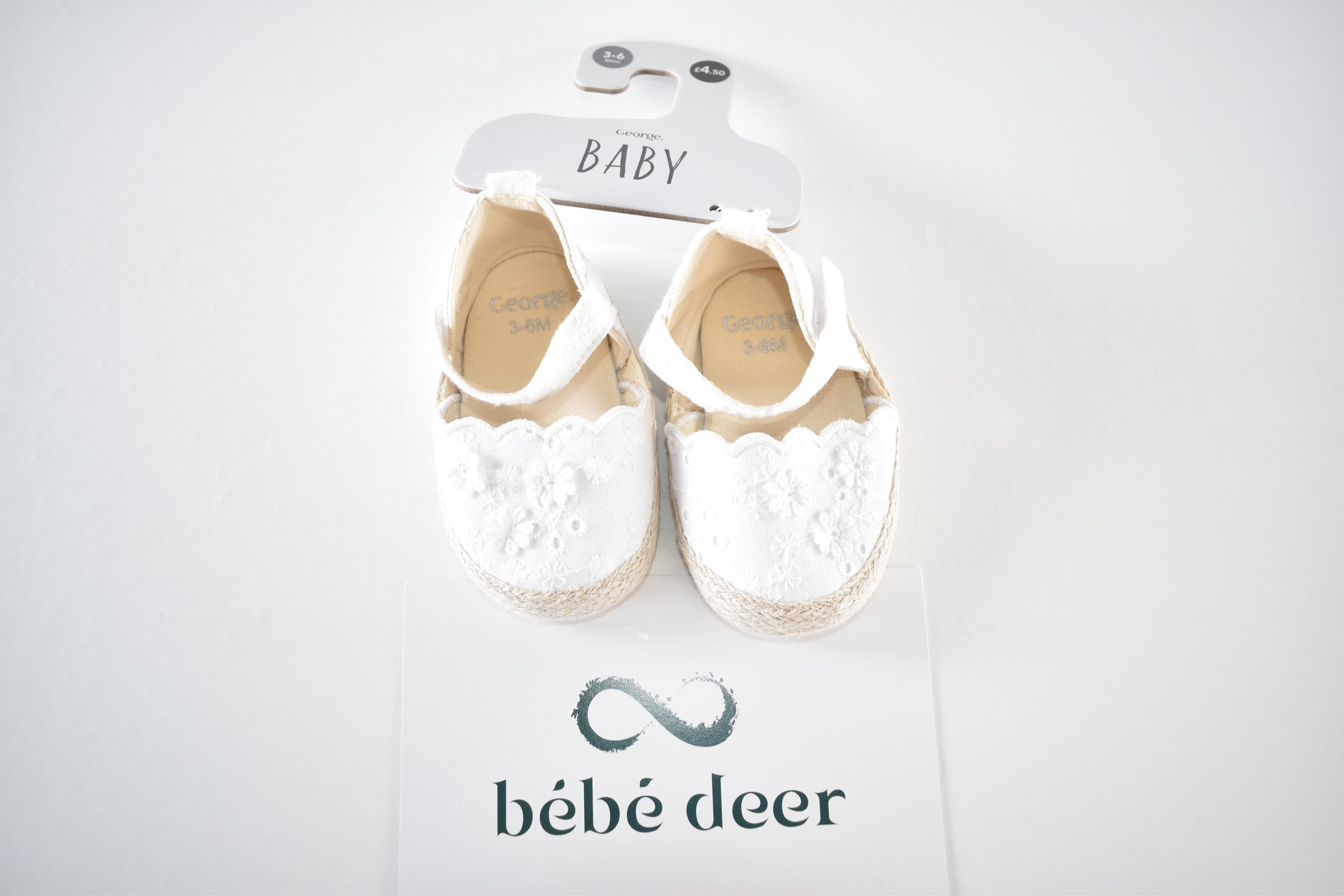 George Baby New with Tags White Soft Sole Shoes (3–6 Months)