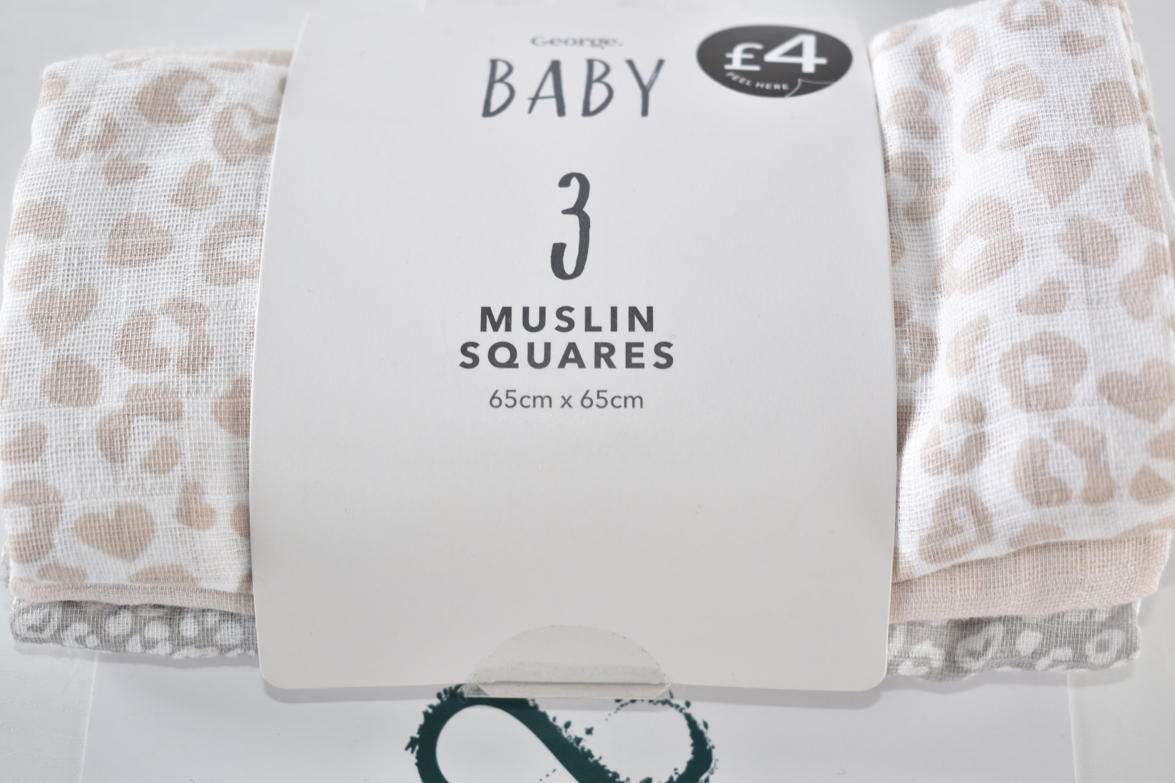 George Baby New with Tags Muslin Squares (3 Pack) 65 × 65 cm
