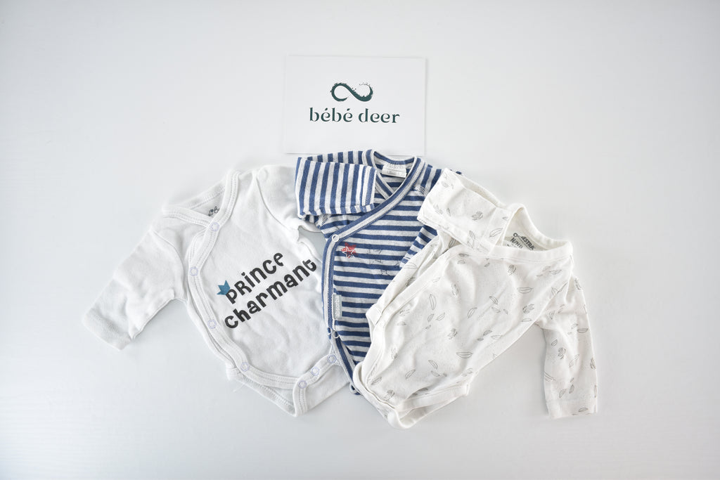 Set of 3 newborn wrap bodysuits