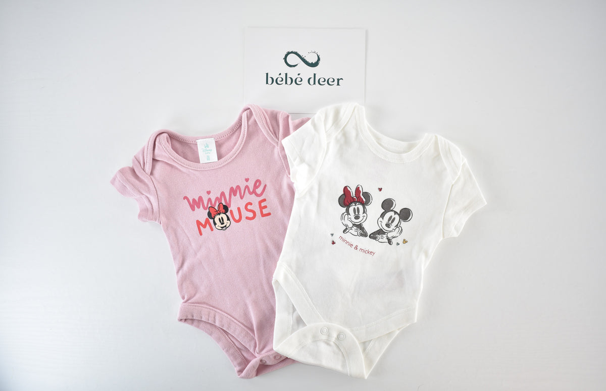 Set of 2 Disney Minnie & Mickey bodysuits
