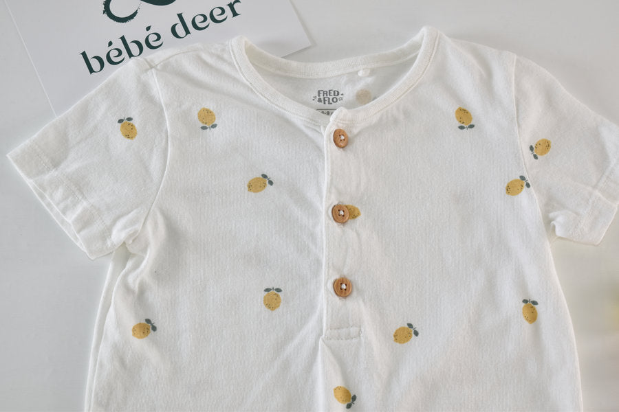 Romper with lemon print