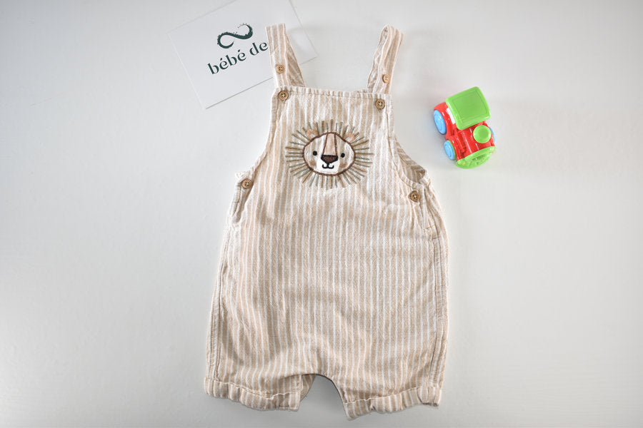 Romper with embroidered lion