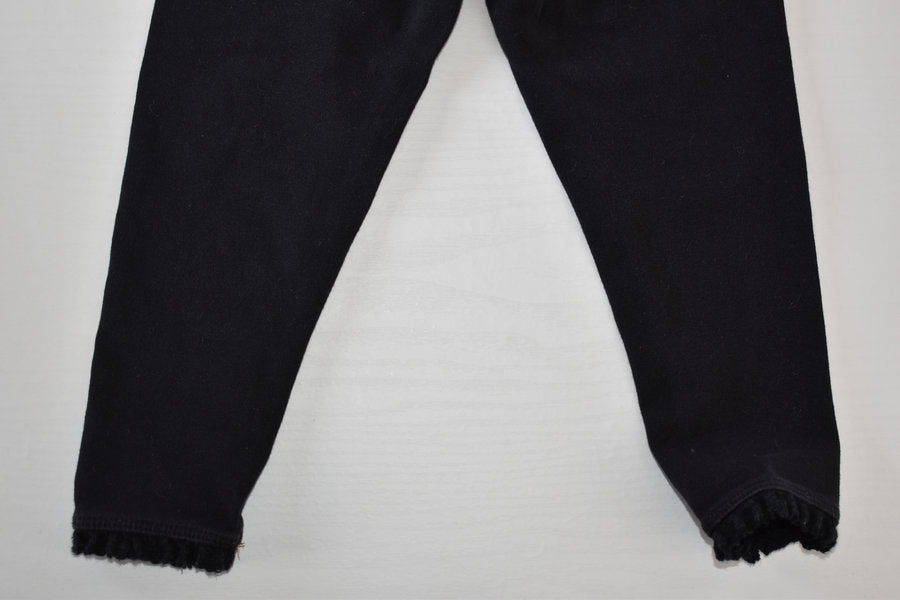 Black leggings with frill hem