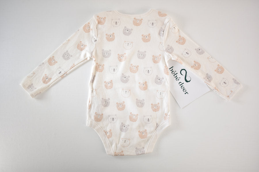 Body couleur crème à motifs ours